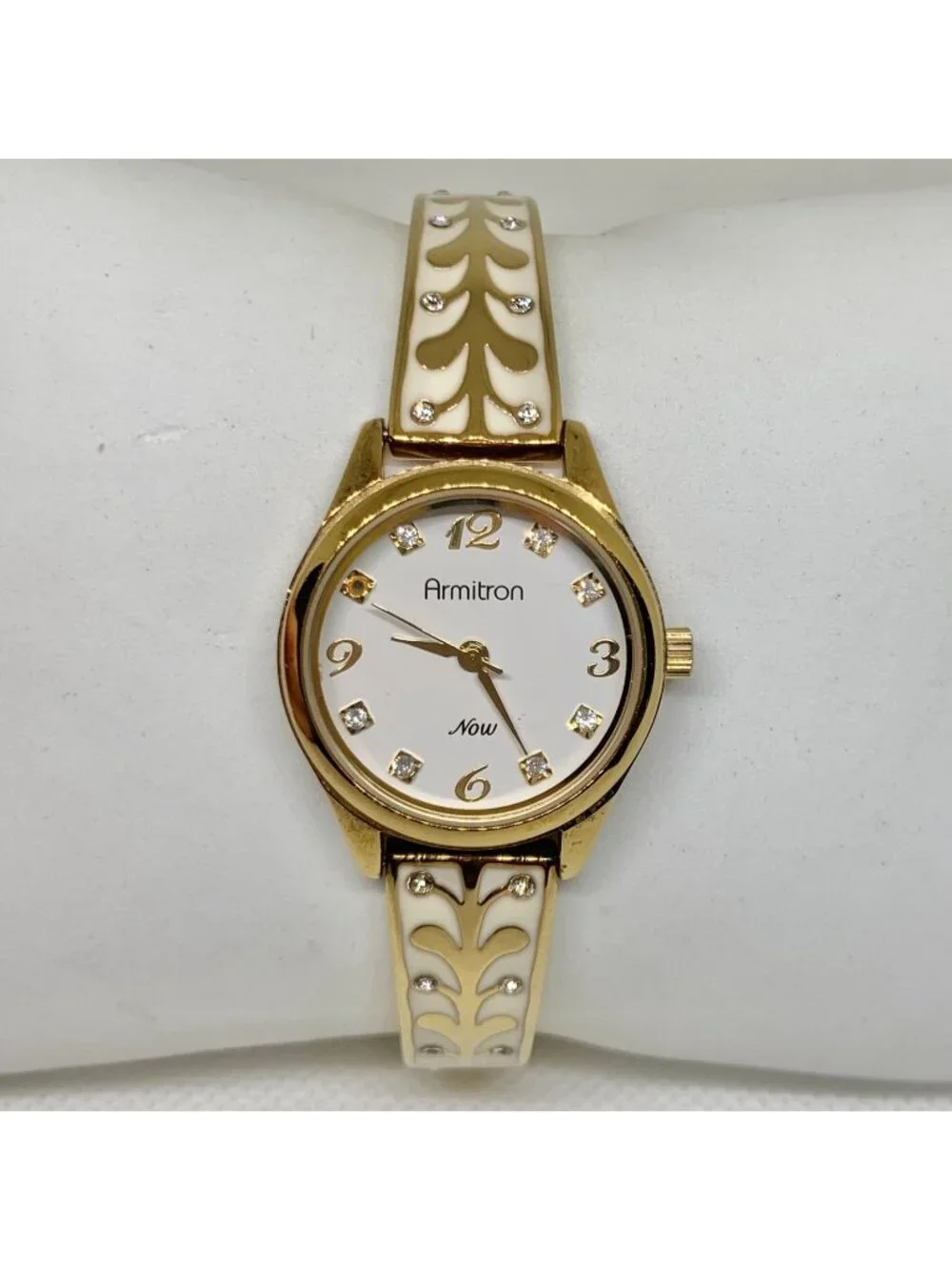 Armitron | Accessories | Armitron Womens Dress Watch Gold White Tone 26mm Quartz Japan Up To 8 Running